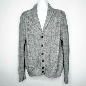 [Gap] Men’s Budding Cable Knit Heather Grey Cardigan